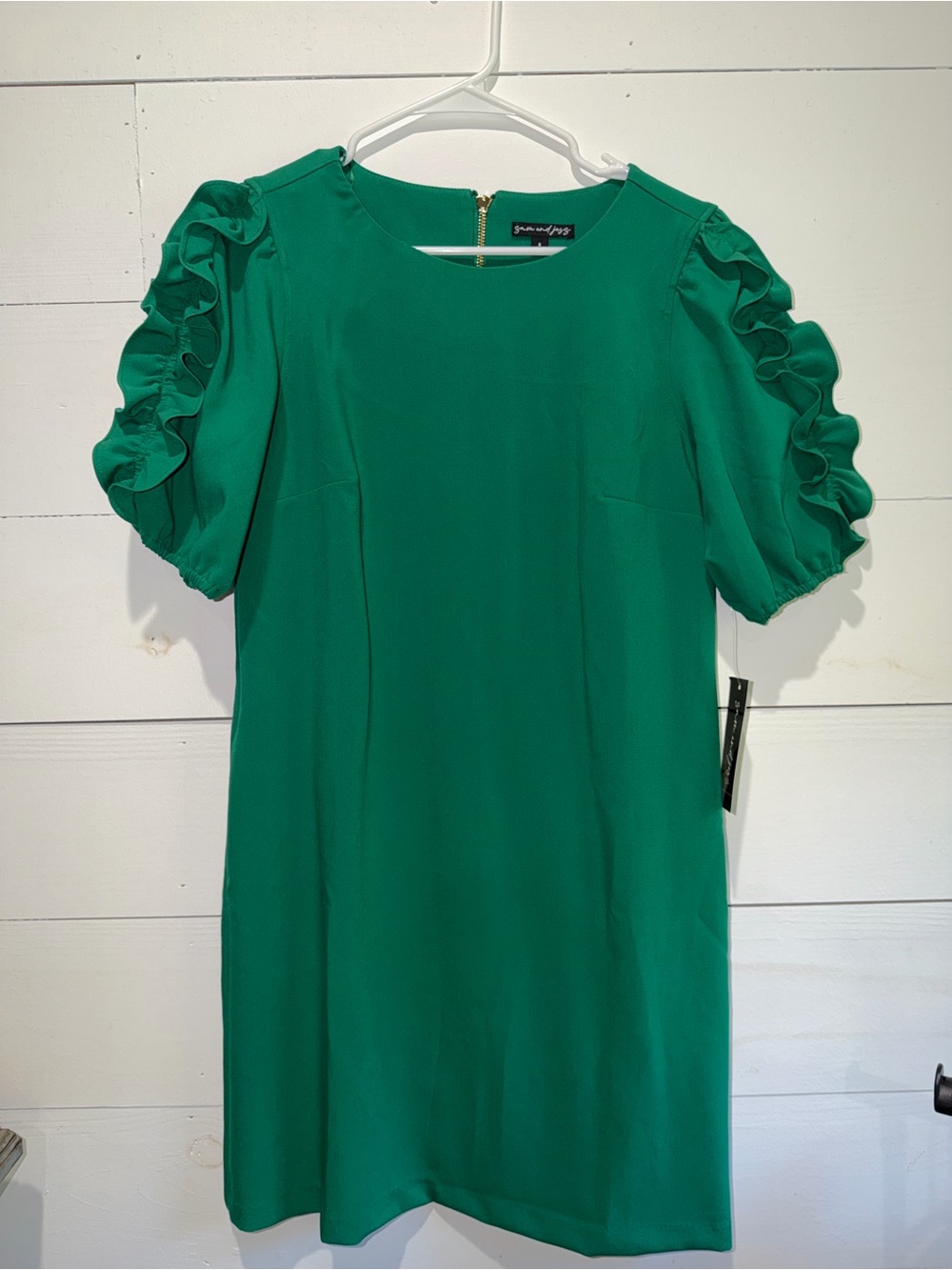 Women’s Green Puff Sleeve Mini Dress by Unknown